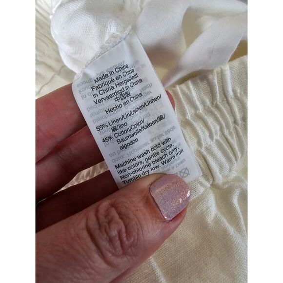 J Crew Womens Sz 14 Linen Blend Jogger Pants White Pull On - Picture 5 of 6